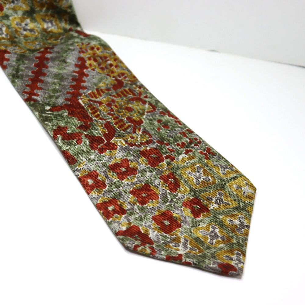 Geoffrey Beene Multicolor Abstract Silk Necktie Vintage Menswear 3.5” Wide